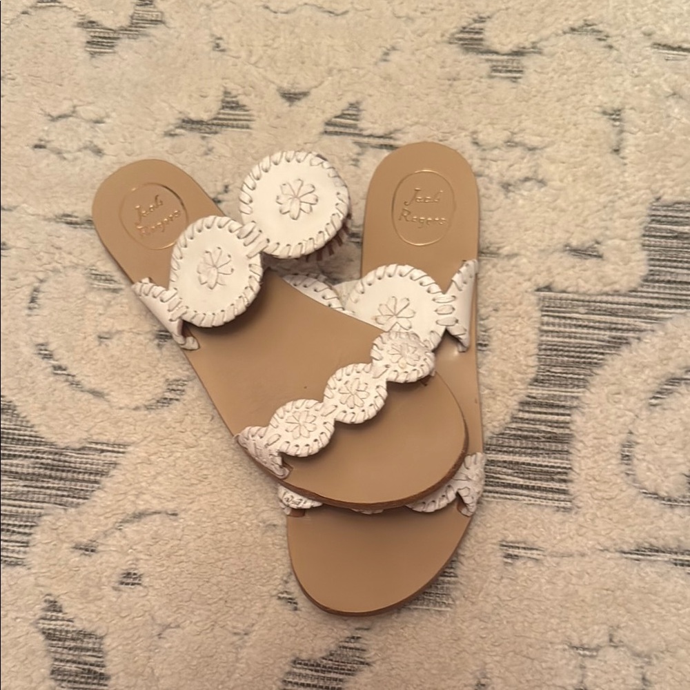 Jack Rogers Women's White Sandals, great used condition